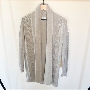 Old Navy Gray Cable Knit Long Cardigan